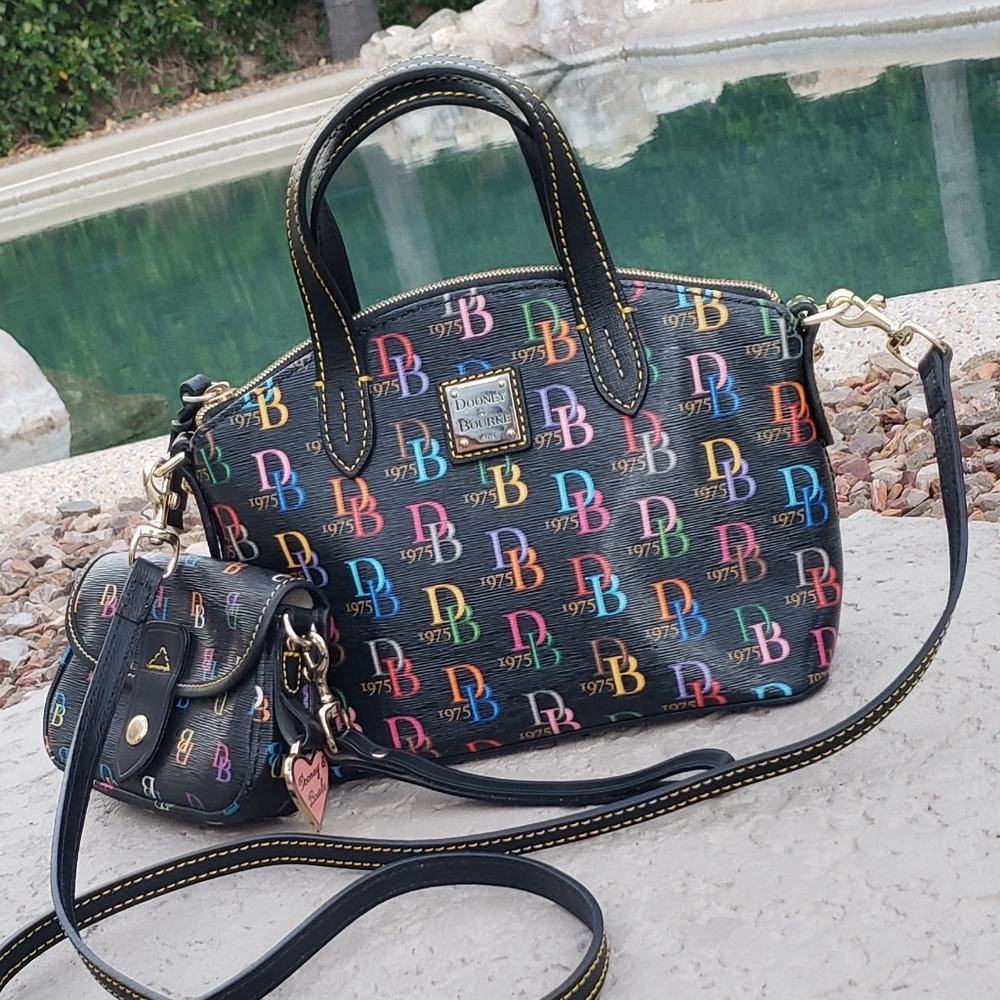 2 xDooney & Bourke bag wallet EUC coated canvas DB